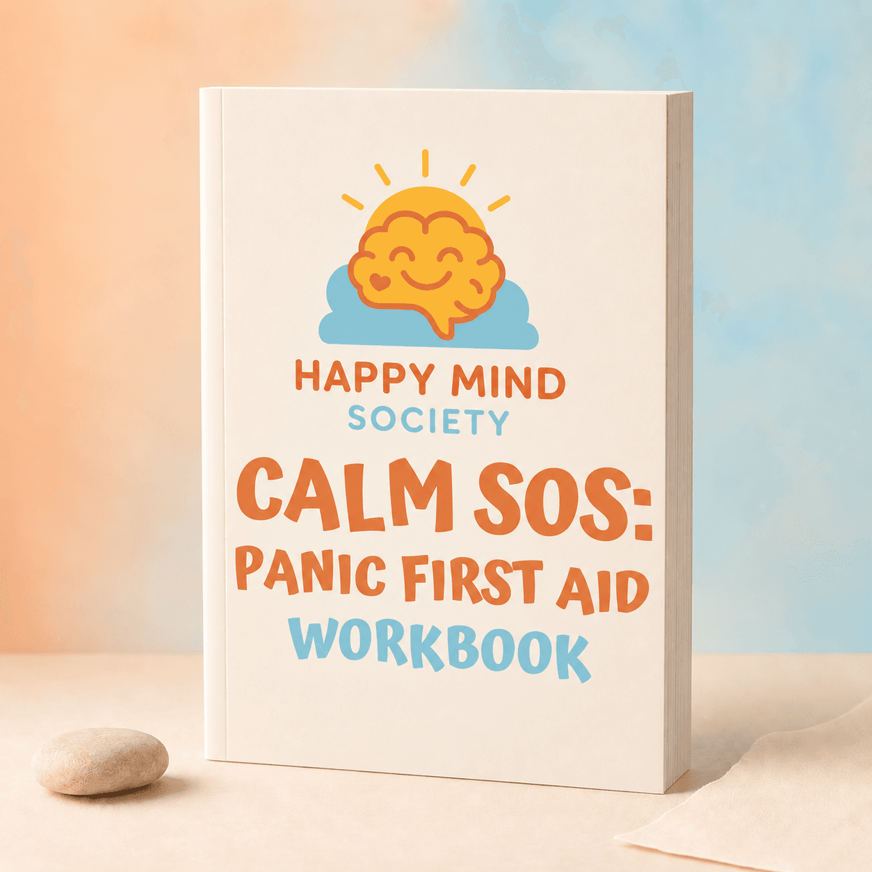 Calm SOS: Panic First Aid Workbook paperback product mockup